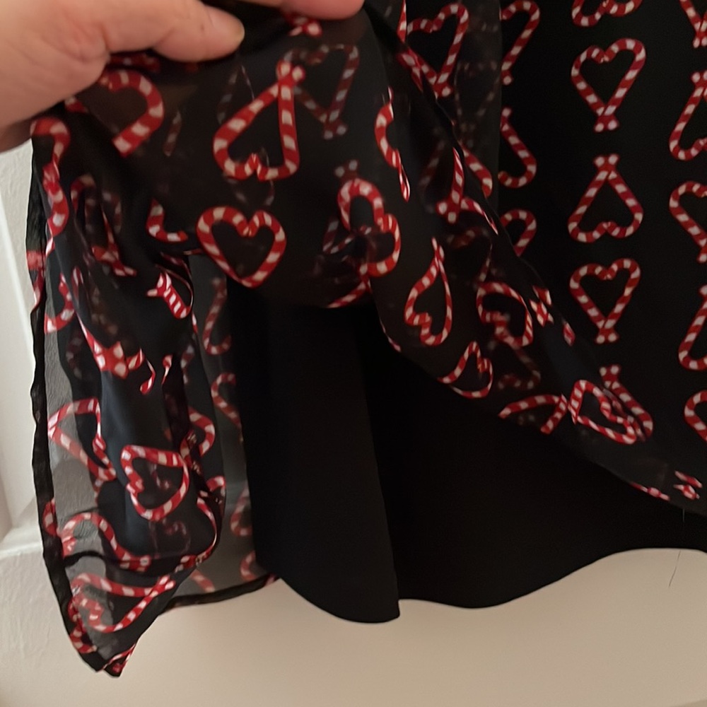 NWT MODCLOTH midi dress - semin sheer, fully lined, keyhole opening, candy cane - Picture 4 of 13